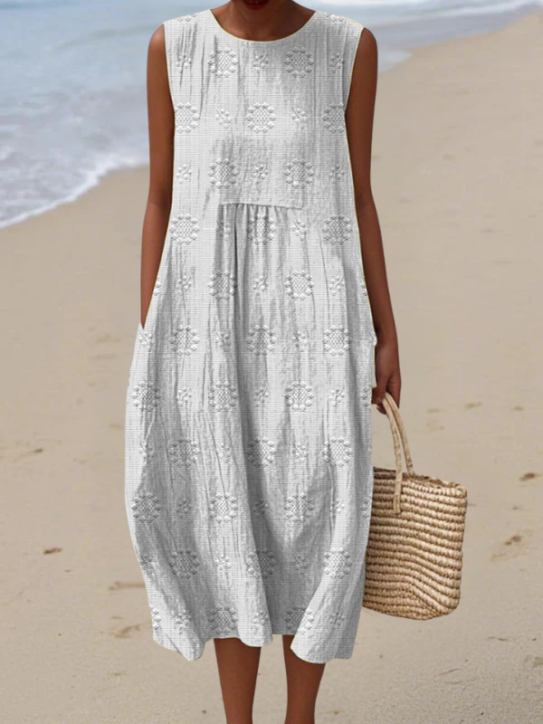 Rose Embroidered Midi Dress