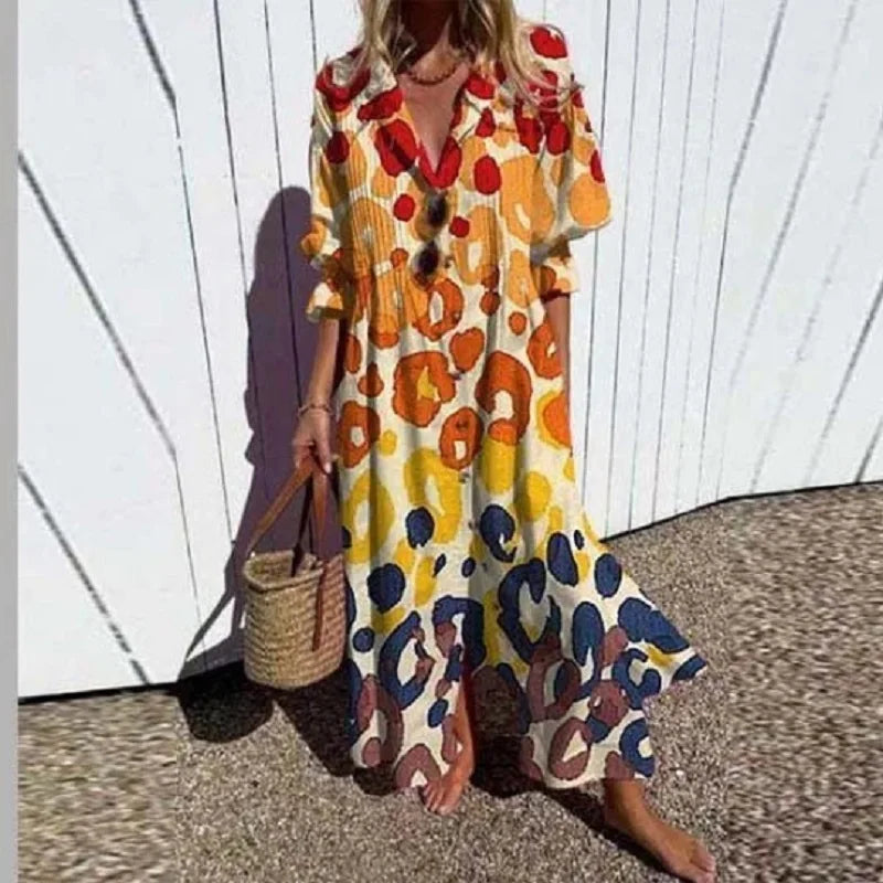 Romy - Boho Puff Sleeve Maxi Dress