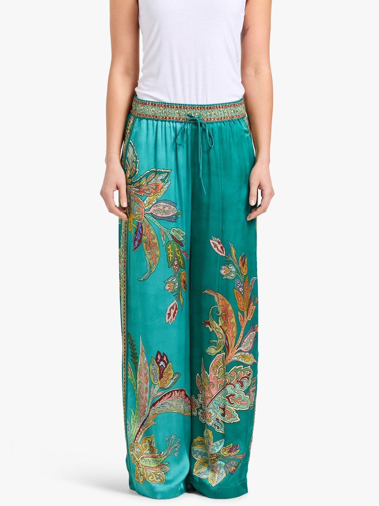 Eliza™ Elegant Two-Piece Set | Paisley-Print Shirt and Wide-Leg Pants