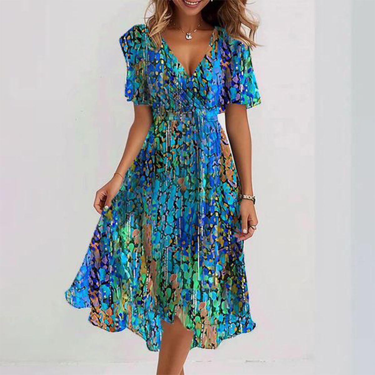 Jolie – Breezy Blue Midi Dress
