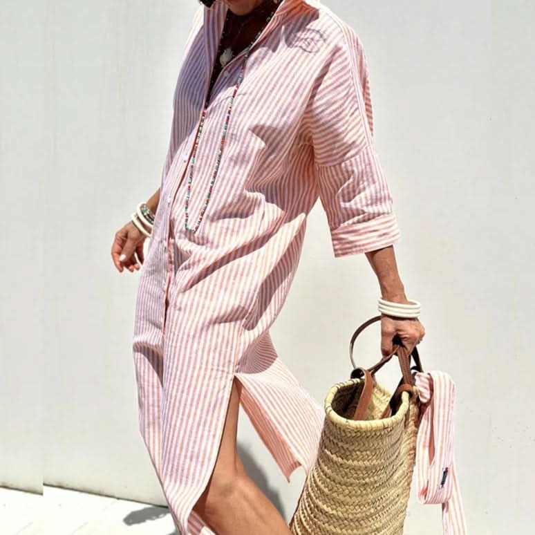 Barbara - Summer Dress with Elegant Stripes
