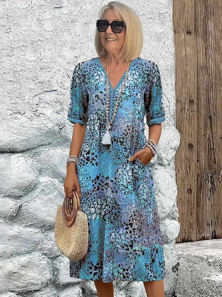 Rose - Vibrant Mid Length Dress