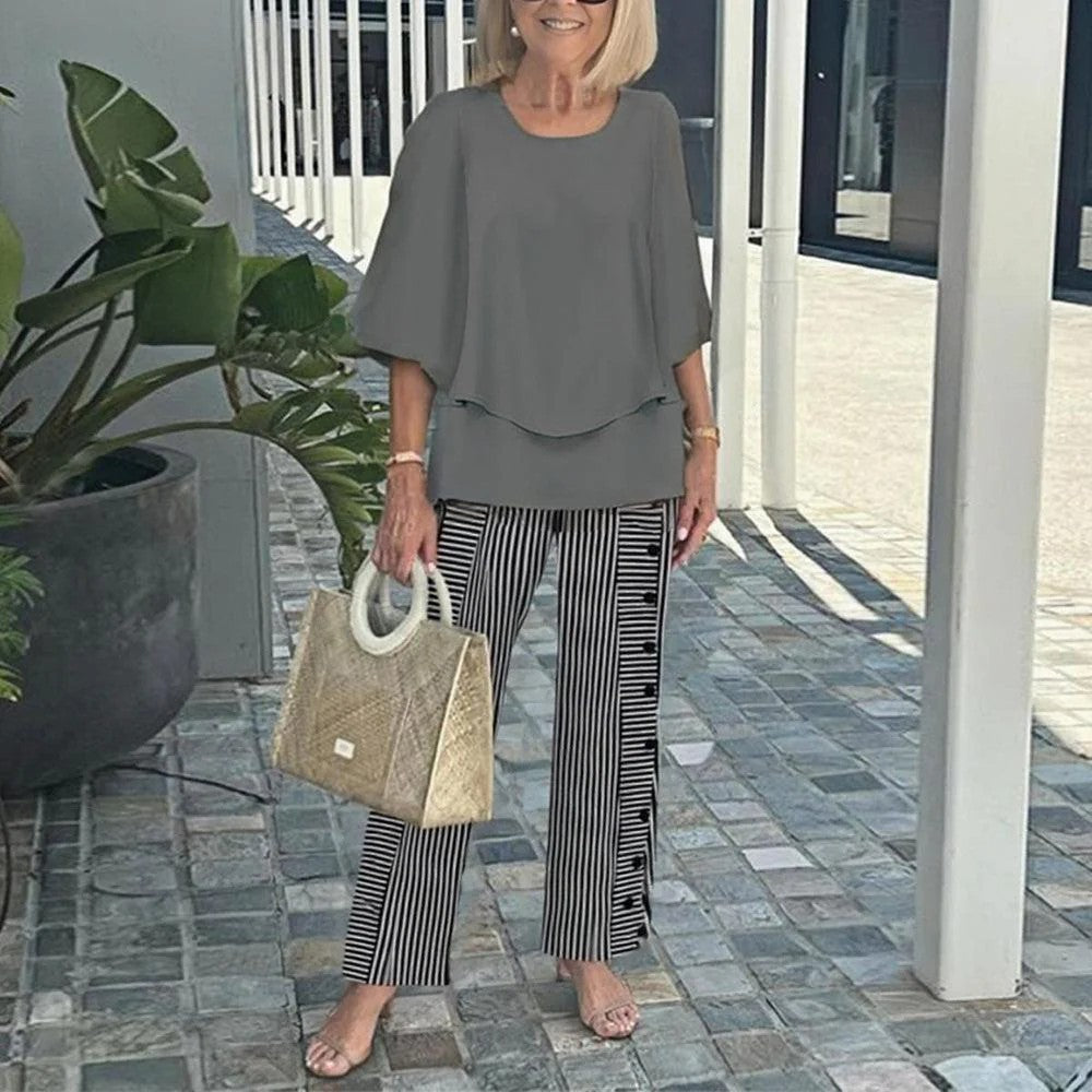 Wenda™ Effortless Two-Piece Set | Relaxed Top and Wide-Leg Trousers